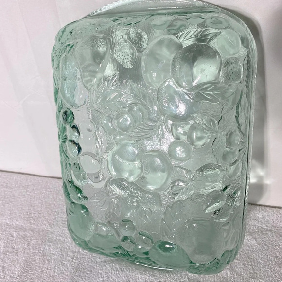 Vintage Libbey Green Textured Glass Orchard Fruit Oven Proof Casserole  Dish - Picture 4 of 12